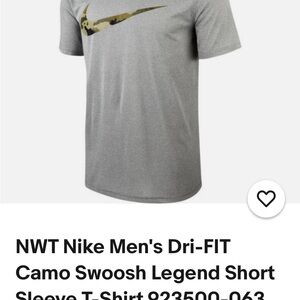 Nike Men's Dri-FIT Camo Swoosh Short Sleeve T-Shirt - Gray